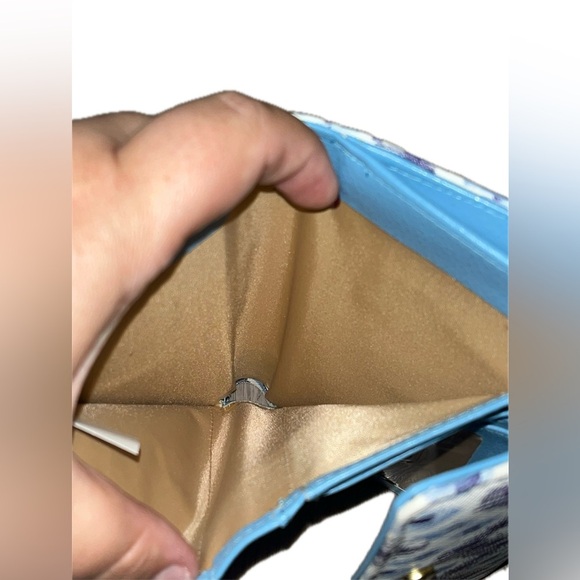 Buxton Multi-Pattern Print Tassel Bi-Fold Women’s Wallet, Blue & White - Picture 13 of 16